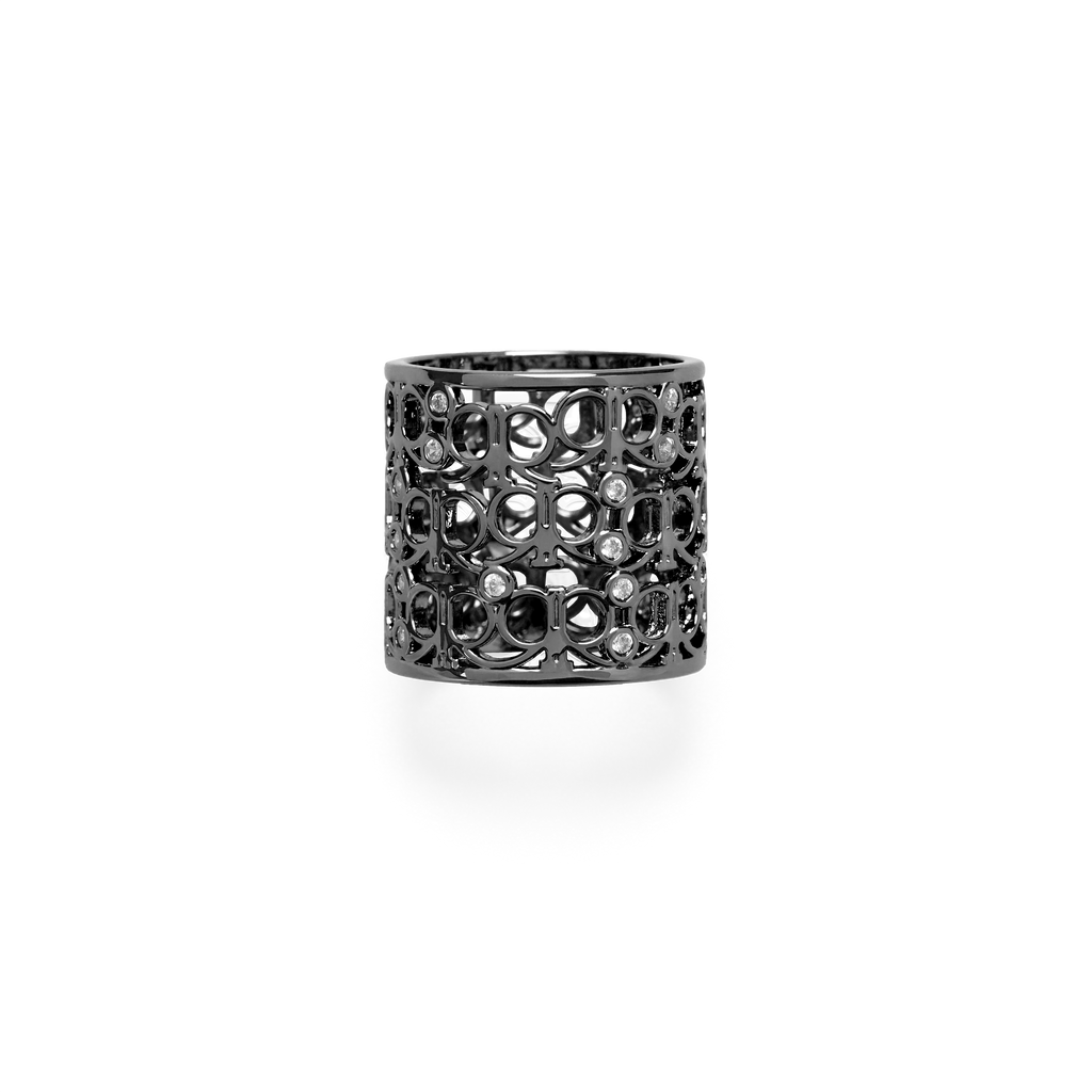 Idorra Scarf Ring - Black