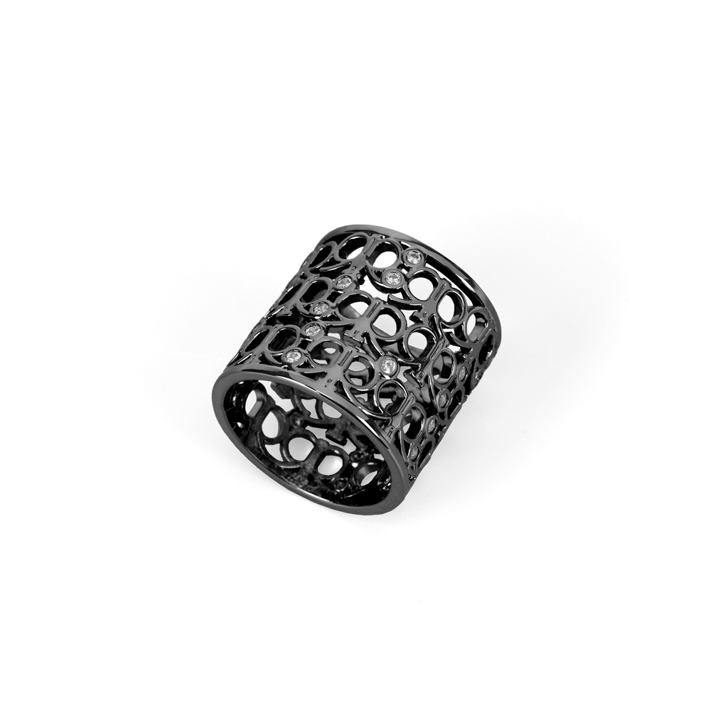 Idorra Scarf Ring - Black